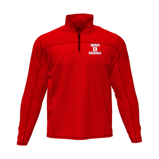 [CUS-DFW-QTRZ-PER-LSL-RED-AS-LOGO2] Quarter Zip Pullover (Adult S, Red, Logo 2)