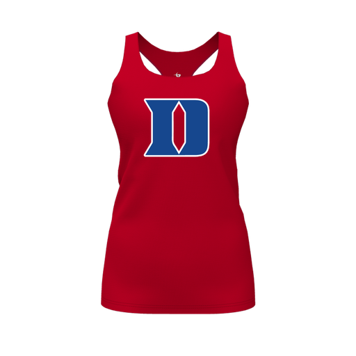 [CUS-DFW-RCBK-PER-RED-FYS-LOGO1] Racerback Tank Top (Female Youth S, Red, Logo 1)