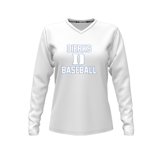 [FTLVCFWH-FYXS-LOGO2] Comfort T-Shirt (Female Youth XS, White, V Neck, Logo 2, Long Sleeve)