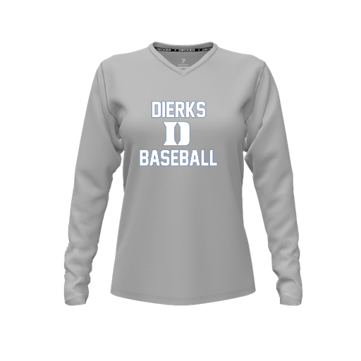 [CUS-DFW-TEES-CMF-VNK-LSL-GRY-FYXS-LOGO2] Comfort T-Shirt (Female Youth XS, Gray, V Neck, Logo 2, Long Sleeve)