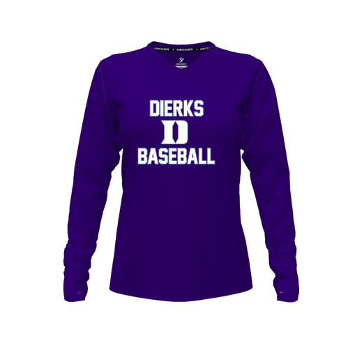 [FTLVCFPP-FYXS-LOGO2] Decker Comfort T-Shirt (Female Youth XS, Purple, V Neck, Logo 2, Long Sleeve)