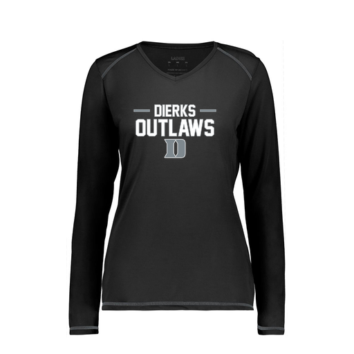 [6847.080.XS-LOGO3] Women's SoftTouch Long Sleeve (Female Adult XS, Black, Logo 3)