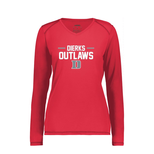 [6847.083.XS-LOGO3] Women's SoftTouch Long Sleeve (Female Adult XS, Red, Logo 3)