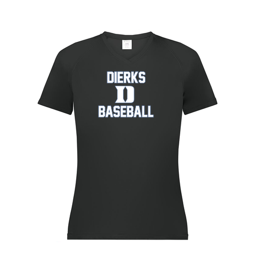 [2792.080.XS-LOGO2] Ladies Smooth Sport V-Neck T-Shirt (Female Adult XS, Black, Logo 2)