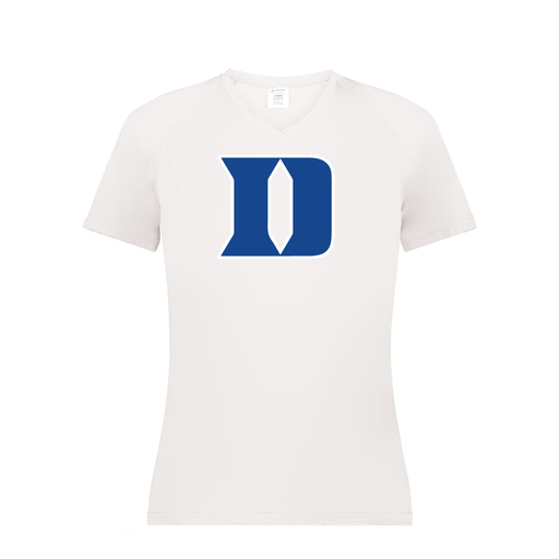 [2792.005.XS-LOGO1] Ladies Smooth Sport V-Neck T-Shirt (Female Adult XS, White, Logo 1)