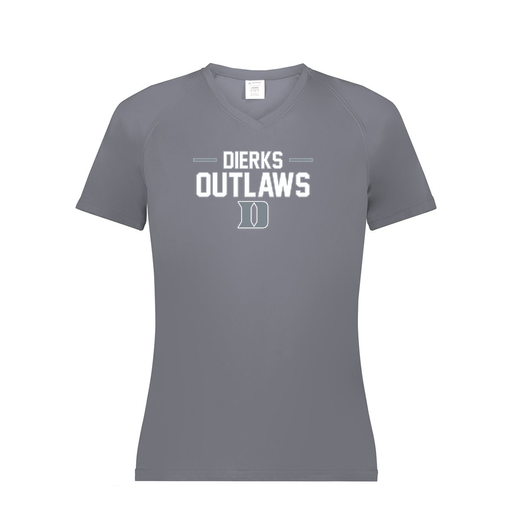 [2792.059.XS-LOGO3] Ladies Smooth Sport V-Neck T-Shirt (Female Adult XS, Gray, Logo 3)