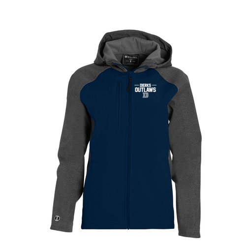 [229357.H03.XS-LOGO3] Soft Shell Full Zip Jacket - Womens (Female Adult XS, Navy, Logo 3)