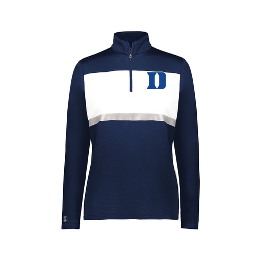 [222791.301.XS-LOGO1] Ladies Bold 1/4 Zip Pullover (Female Adult XS, Navy, Logo 1)