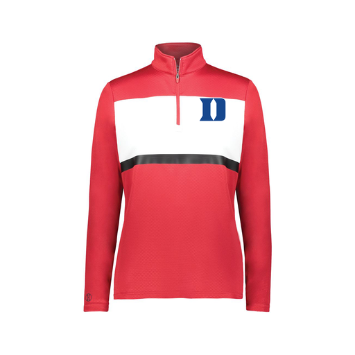 [222791.408.XS-LOGO1] Ladies Bold 1/4 Zip Pullover (Female Adult XS, Red, Logo 1)