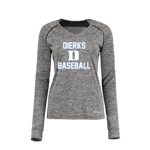 [222770.K94.XS-LOGO2] Ladies Electric Long Sleeve Shirt (Female Adult XS, Black, Logo 2)