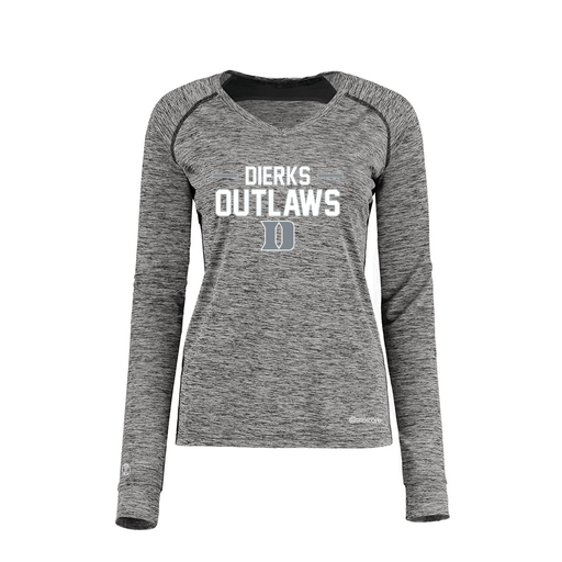 [222770.K94.XS-LOGO3] Ladies Electric Long Sleeve Shirt (Female Adult XS, Black, Logo 3)