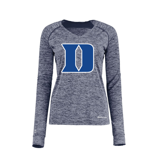 [222770.U22.XS-LOGO1] Ladies Electric Long Sleeve Shirt (Female Adult XS, Navy, Logo 1)