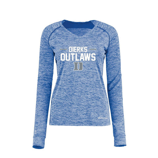 [222770.U55.XS-LOGO3] Ladies Electric Long Sleeve Shirt (Female Adult XS, Royal, Logo 3)