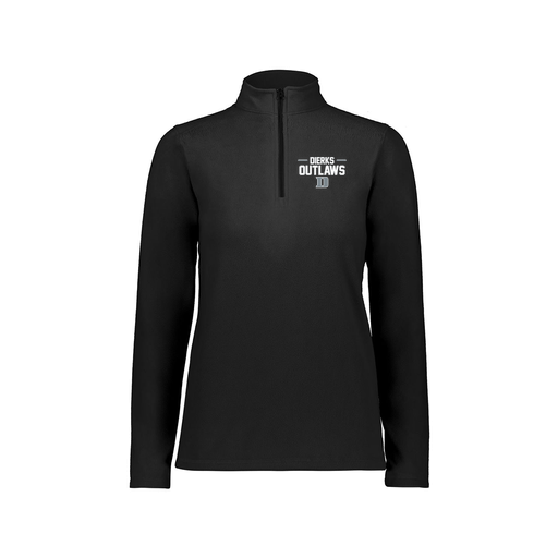 [6864.080.XS-LOGO3] Ladies MicroFleece 1/4 Zip Pullover (Female Adult XS, Black, Logo 3)