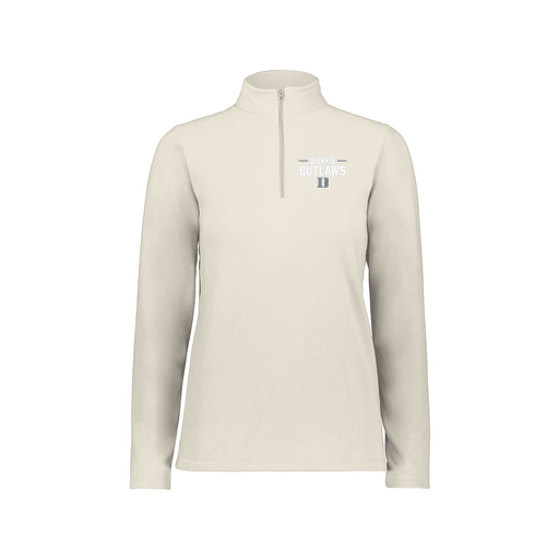 [6864.53T.XS-LOGO3] Ladies MicroFleece 1/4 Zip Pullover (Female Adult XS, White, Logo 3)
