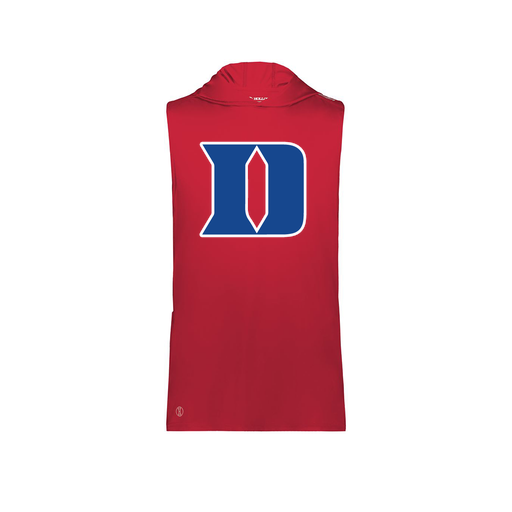 [222590.083.XS-LOGO1] Men's CoolDry Sleeveless Hoodie (Adult XS, Red, Logo 1)