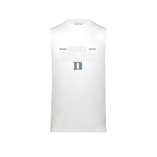 [222593.005.S-LOGO3] Men's CoolDry TankTop (Adult S, White, Logo 3)