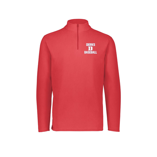 [6863.083.XS-LOGO2] Men's MicroFleece 1/4 Zip Pullover (Adult XS, Red, Logo 2)