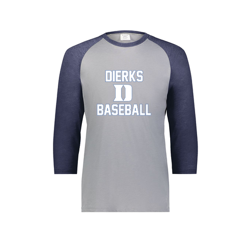 [6879.29V.S-LOGO2] Men's Vintage 3/4 Sleeve T-Shirt (Adult S, Navy, Logo 2)