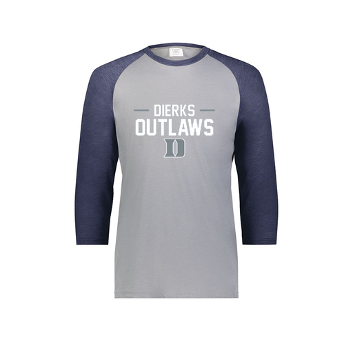 [6879.29V.S-LOGO3] Men's Vintage 3/4 Sleeve T-Shirt (Adult S, Navy, Logo 3)