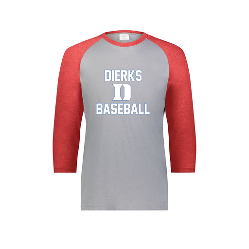 [6879.27V.S-LOGO2] Men's Vintage 3/4 Sleeve T-Shirt (Adult S, Red, Logo 2)