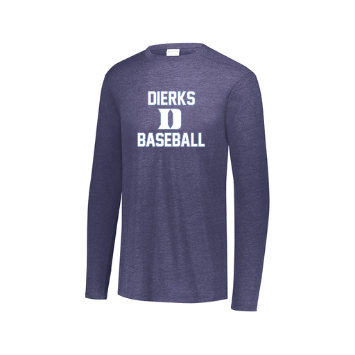 [FTLCUBNV-AXS-LOGO2] Decker Men's Tri-Blend T-Shirt - Long Sleeve (Adult XS, Navy, Logo 2)