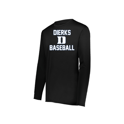 [222823.080.S-LOGO2] Youth LS Smooth Sport Shirt (Youth S, Black, Logo 2)