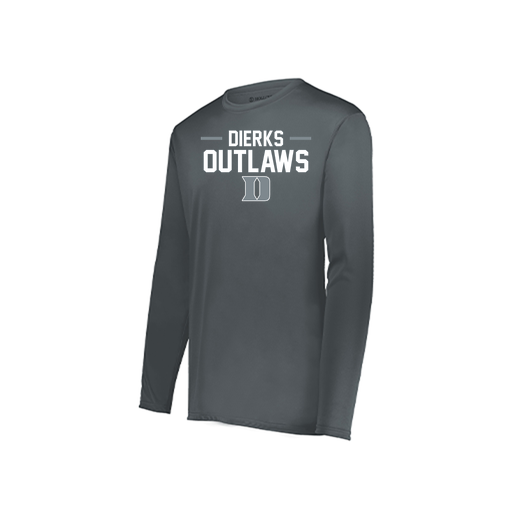 [222823.059.S-LOGO3] Youth LS Smooth Sport Shirt (Youth S, Gray, Logo 3)