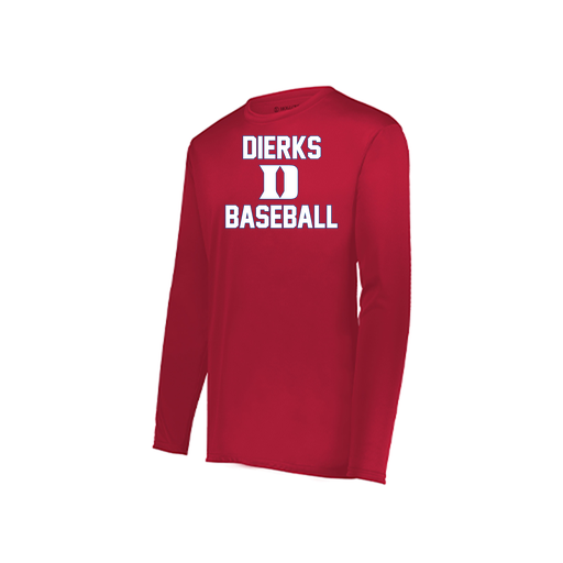 [222823.083.S-LOGO2] Youth LS Smooth Sport Shirt (Youth S, Red, Logo 2)