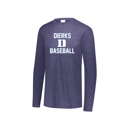 [FTLCUBNV-YS-LOGO2] Decker Youth Tri-Blend T-Shirt - Long Sleeve (Youth S, Navy, Logo 2)