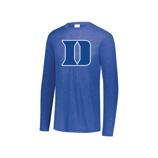 [FTLCUBRY-YS-LOGO1] Decker Youth Tri-Blend T-Shirt - Long Sleeve (Youth S, Royal, Logo 1)