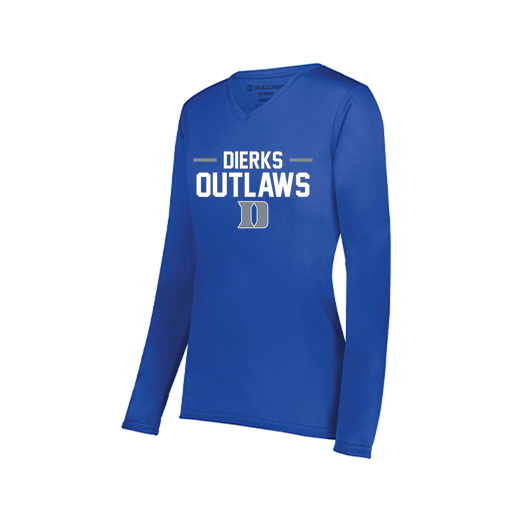 [222824.060.S-LOGO3] Ladies LS Smooth Sport Shirt (Female Adult S, Royal, Logo 3)