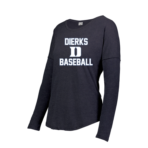 [FTLCUBNV-FAXS-LOGO2] Decker Women's Tri-Blend T-Shirt - Long Sleeve (Female Adult XS, Navy, Logo 2)