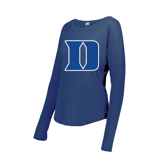[FTLCUBRY-FAXS-LOGO1] Decker Women's Tri-Blend T-Shirt - Long Sleeve (Female Adult XS, Royal, Logo 1)