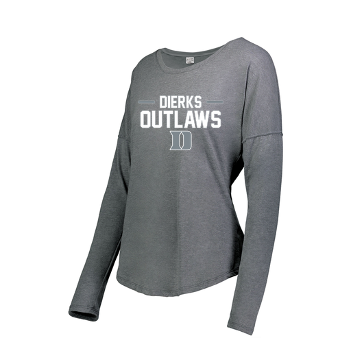 [FTLCUBGY-FAXS-LOGO3] Decker Women's Tri-Blend T-Shirt - Long Sleeve (Female Adult XS, Gray, Logo 3)